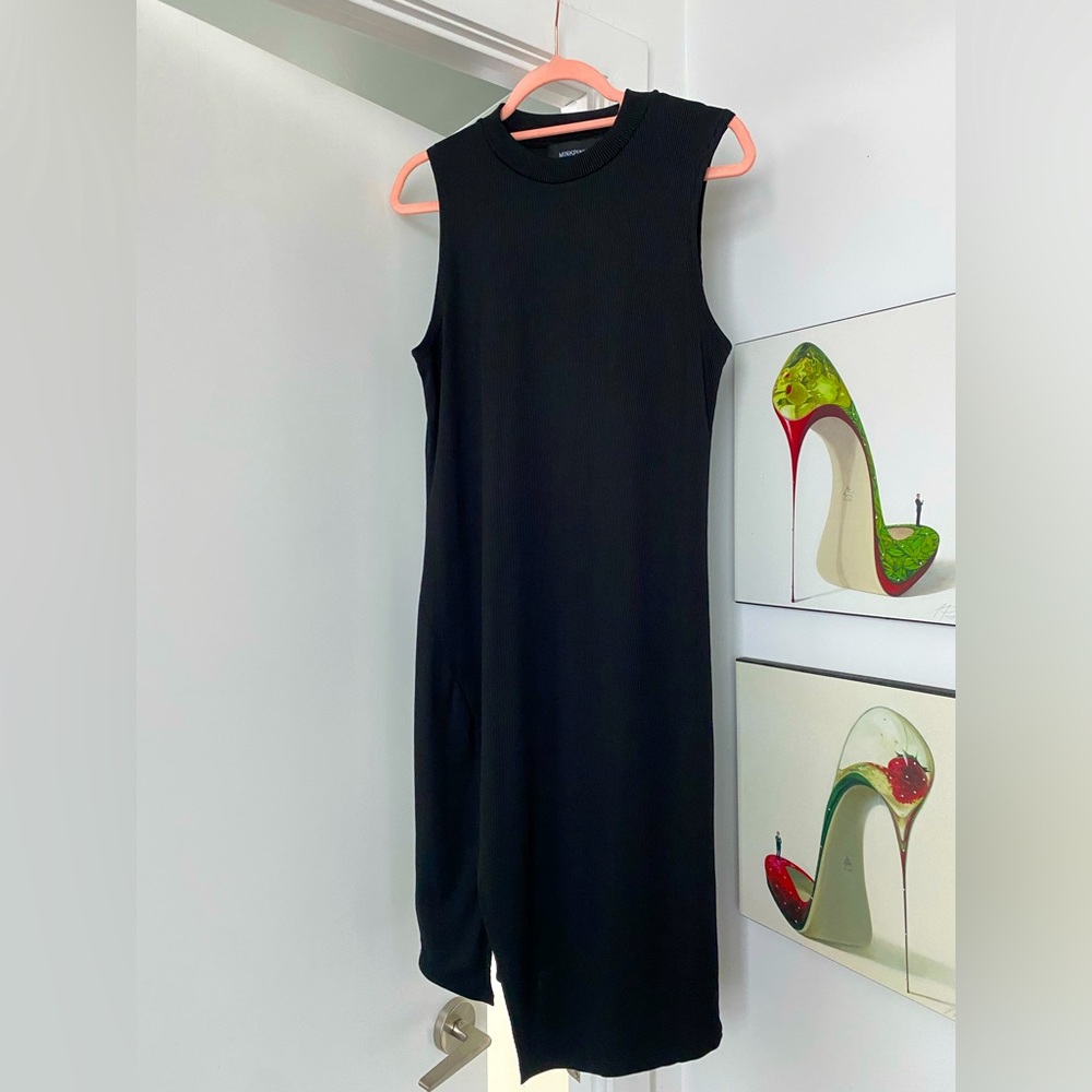 Mink Pink Ribbed Mock Neck Slip Dress